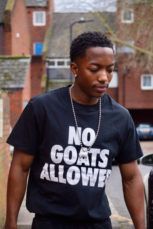 NO GOATS ALLOWED BLACK TEE