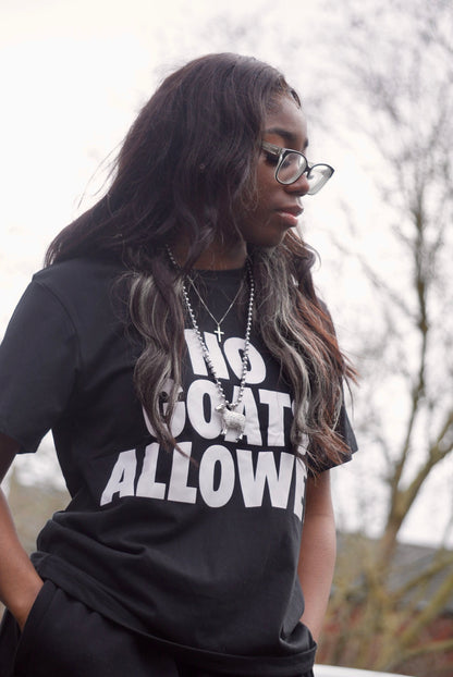 NO GOATS ALLOWED BLACK TEE