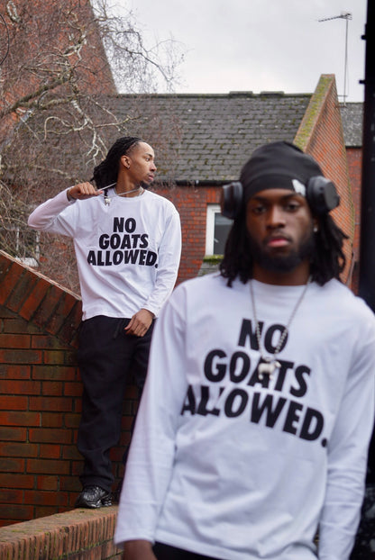 NO GOATS ALLOWED WHITE TEE