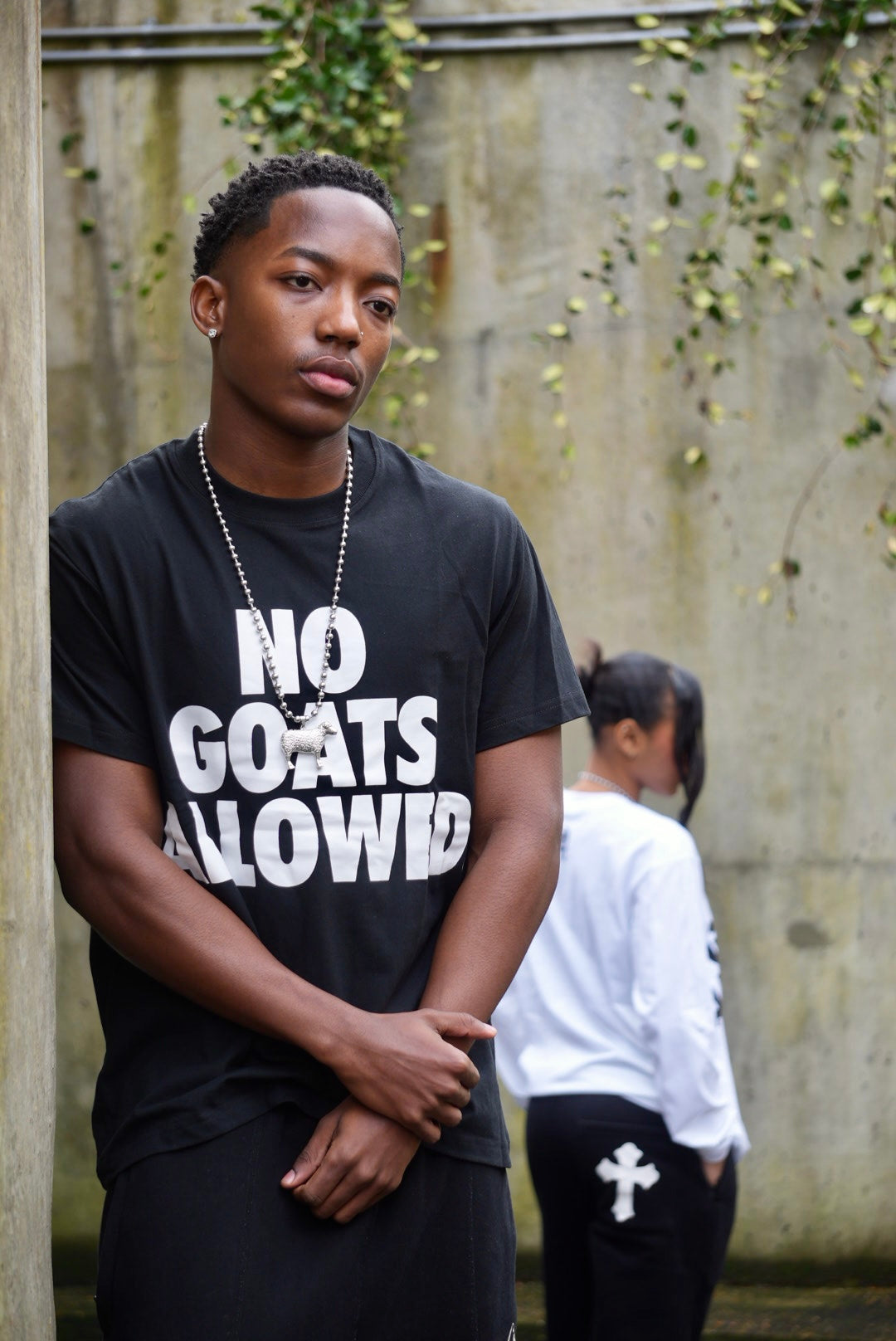 NO GOATS ALLOWED BLACK TEE