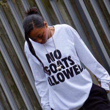 NO GOATS ALLOWED WHITE TEE