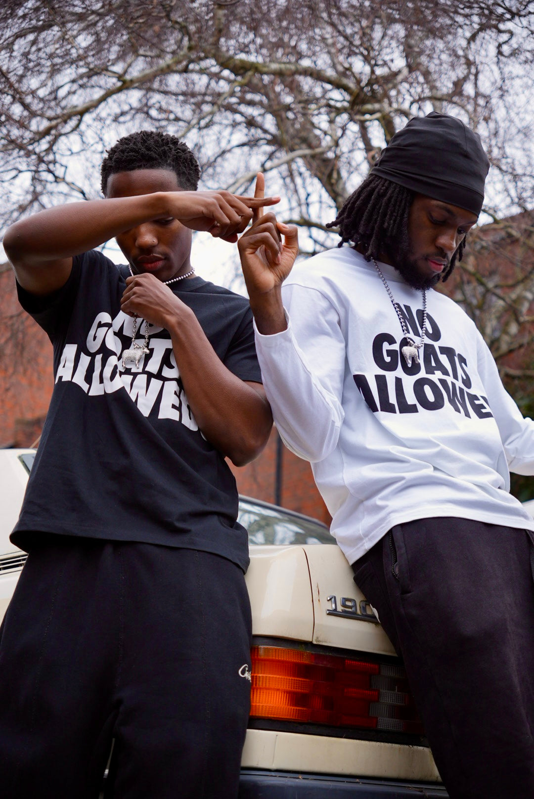 NO GOATS ALLOWED WHITE TEE